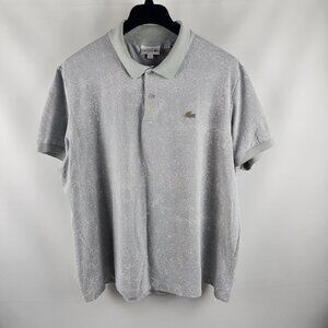 Lacoste Shirt Mens 3XL Gray Speckled Print Motion Quick Dry S/S Polo